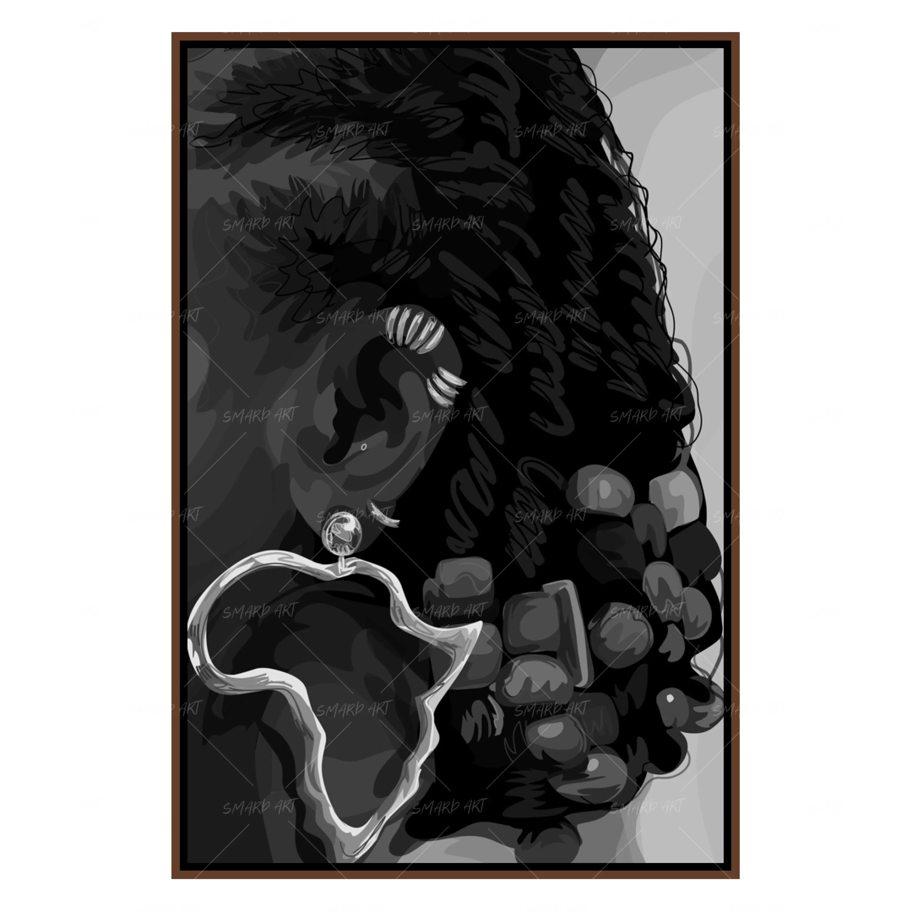African Beads B&W