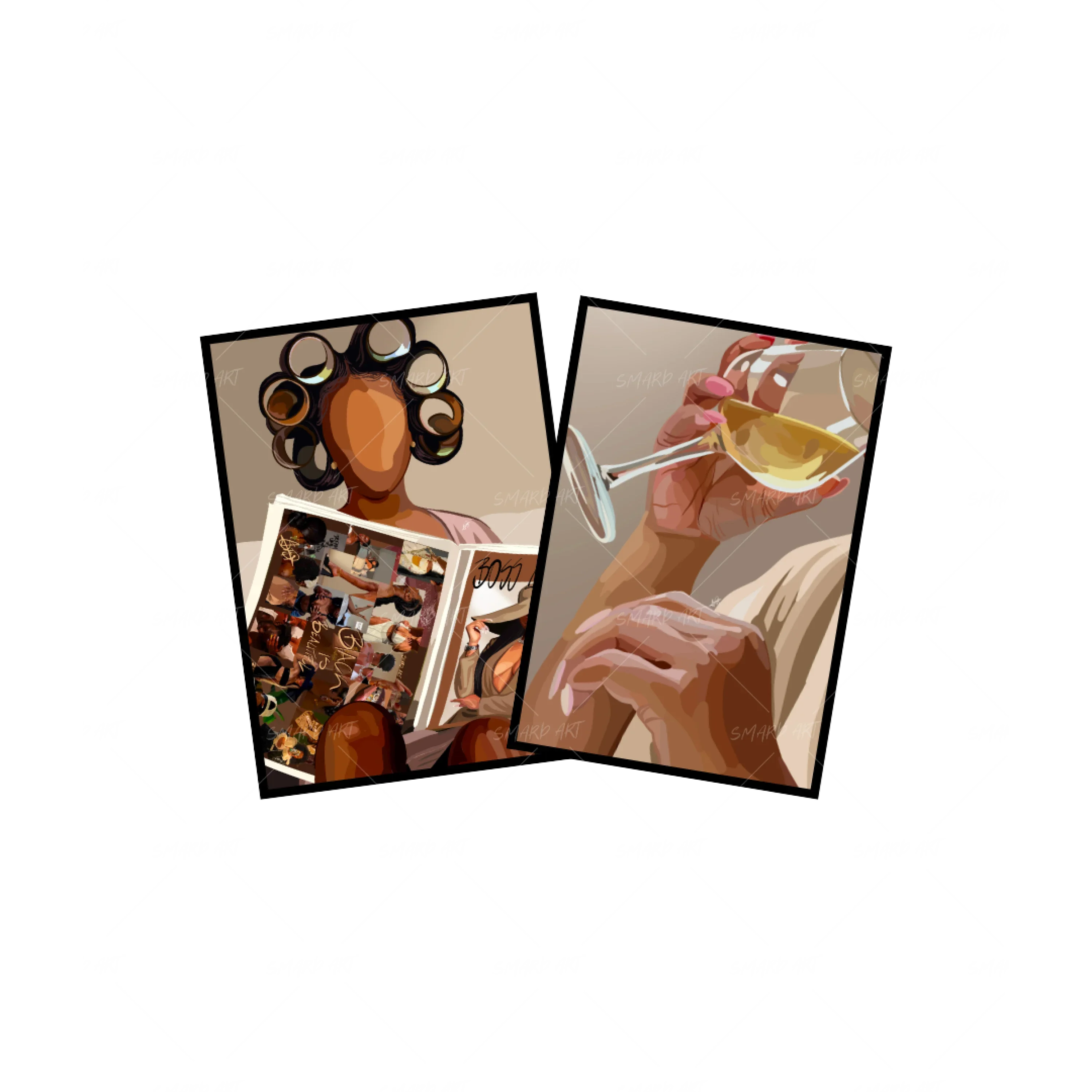 Art Print Bundle : Selfcare Day + White Wine - Image 2