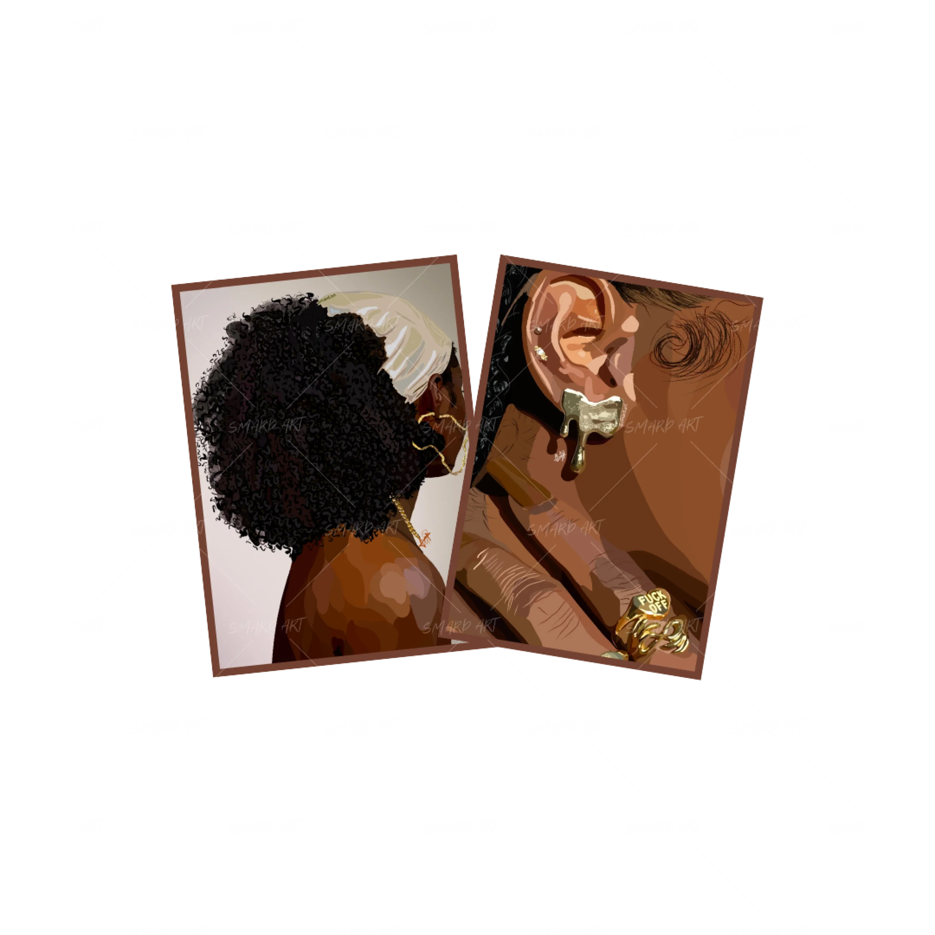 Art Print Bundle : Soft & Simple III + Melanin & Jewelries - Image 2