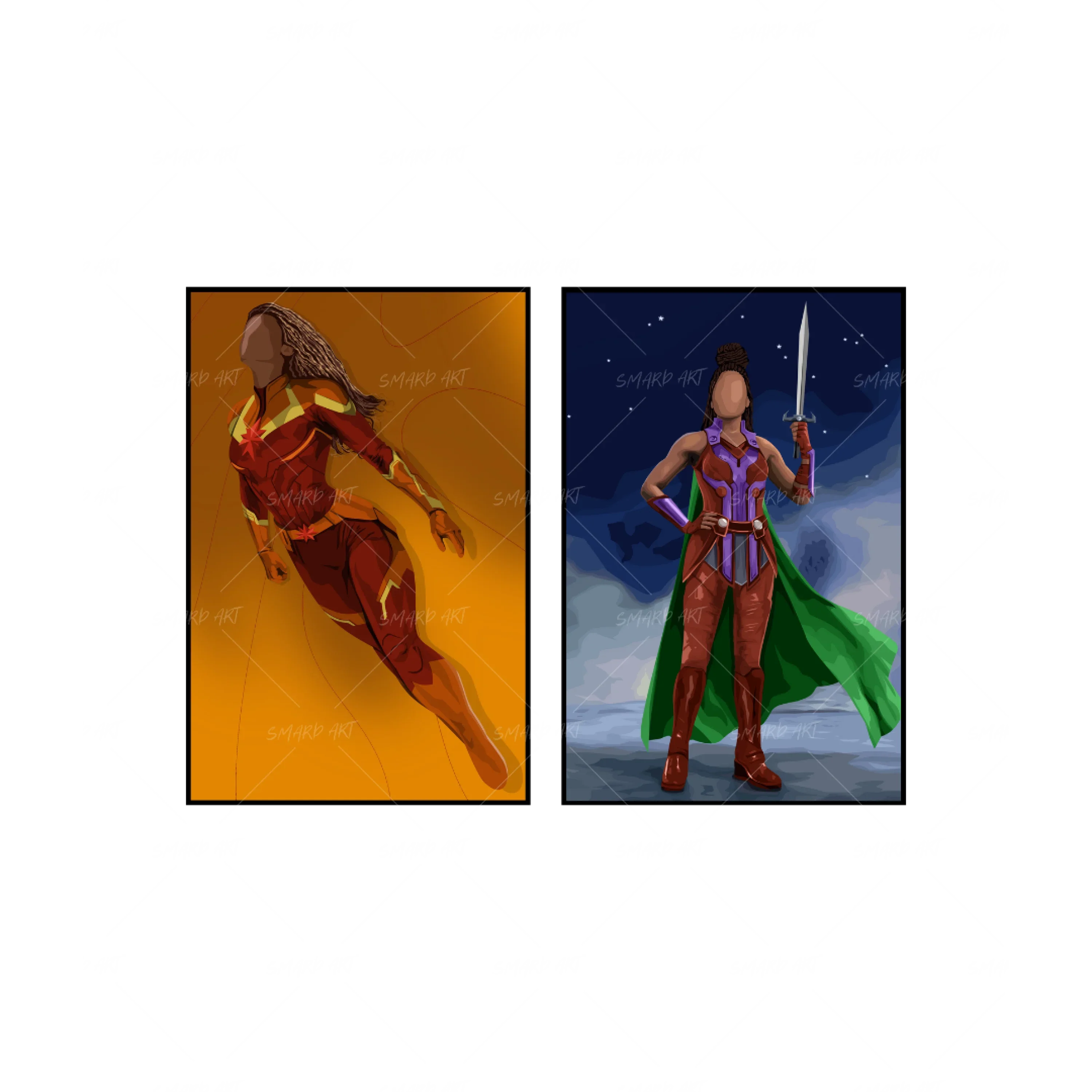 Art Print Bundle : Captain Blaze + The Galaxy Warrior