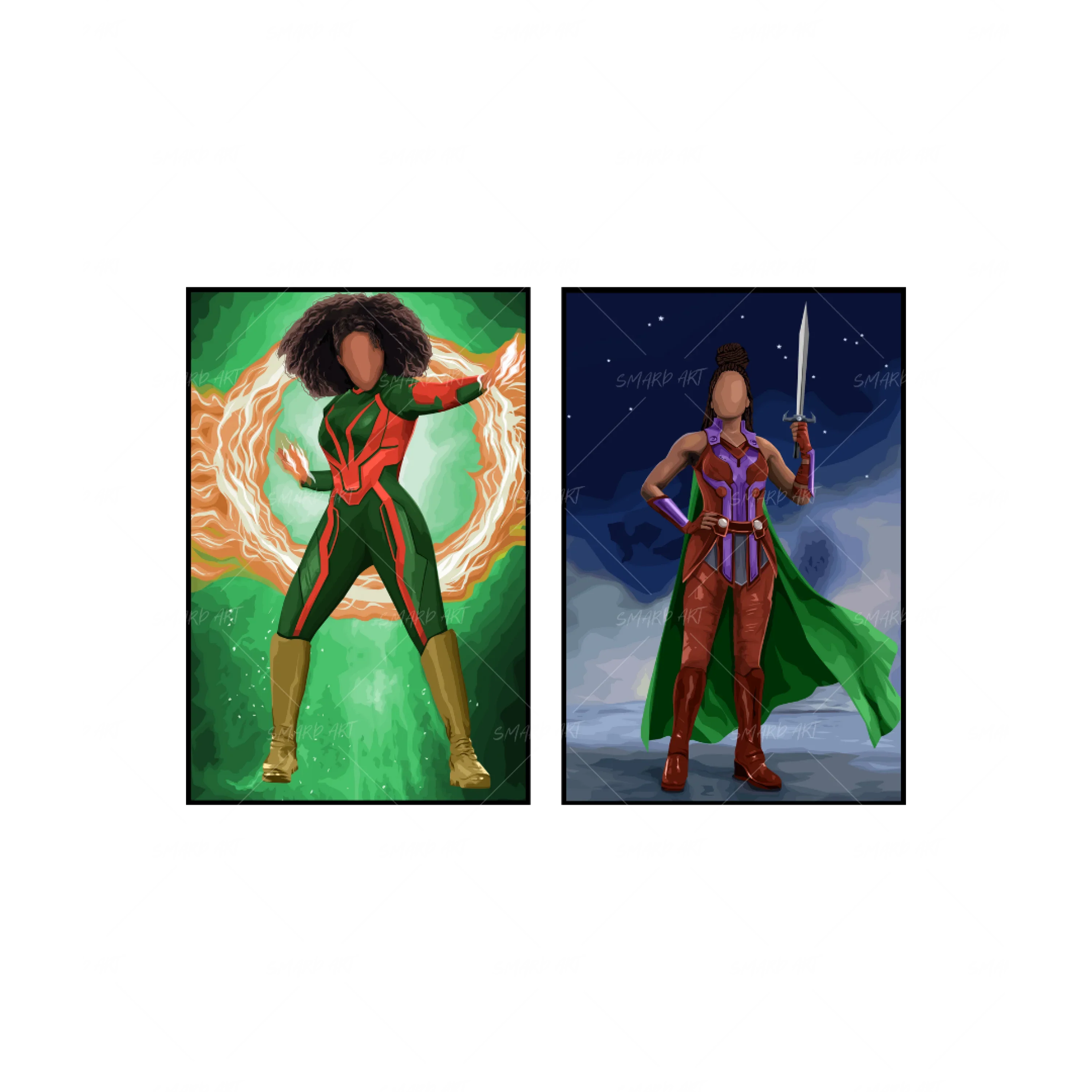 Art Print Bundle : Electra (Smard X Anaya) + The Galaxy Warrior (Smard X Anaya)