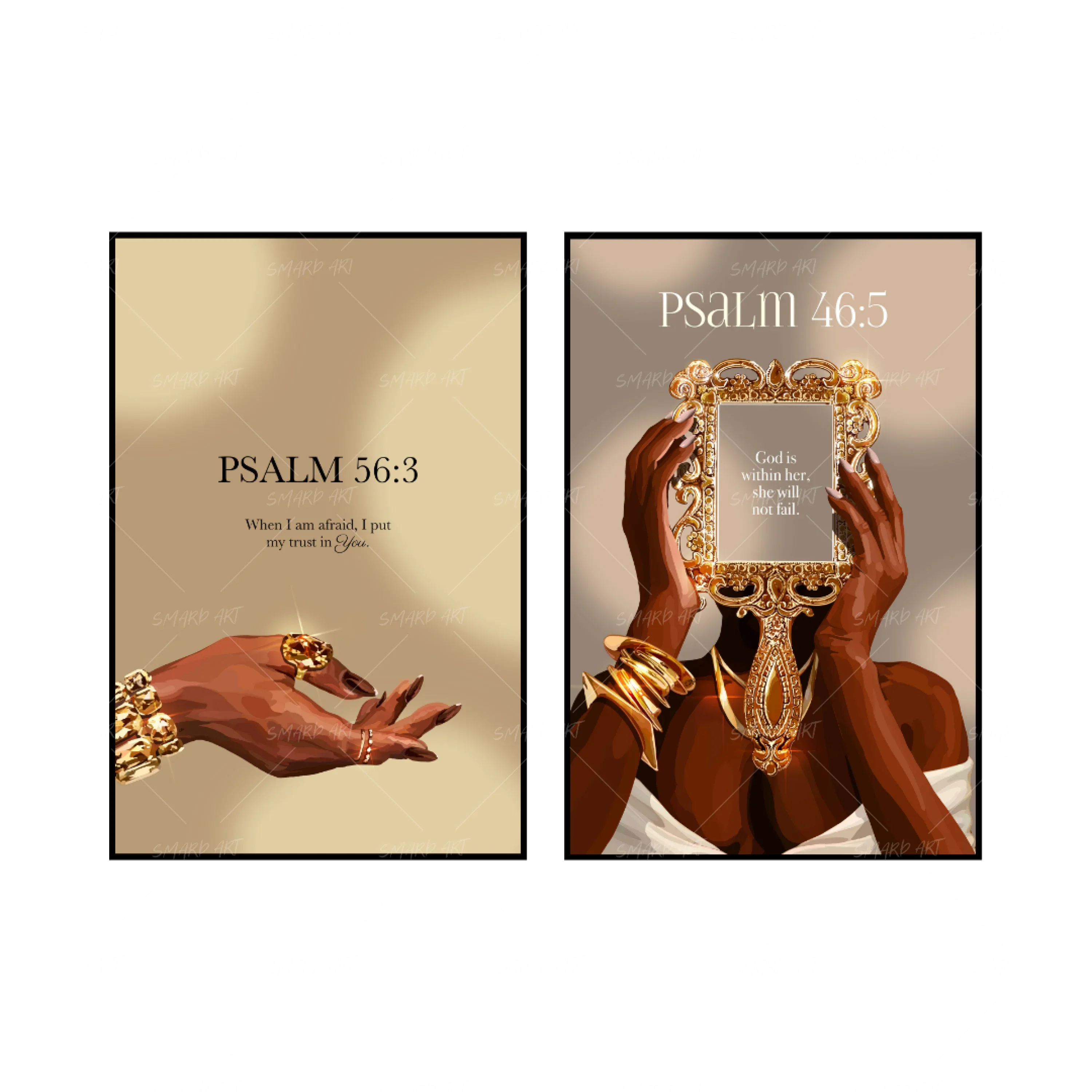 Art Print Bundle : Psalm 56:3 + Psalm 46:5