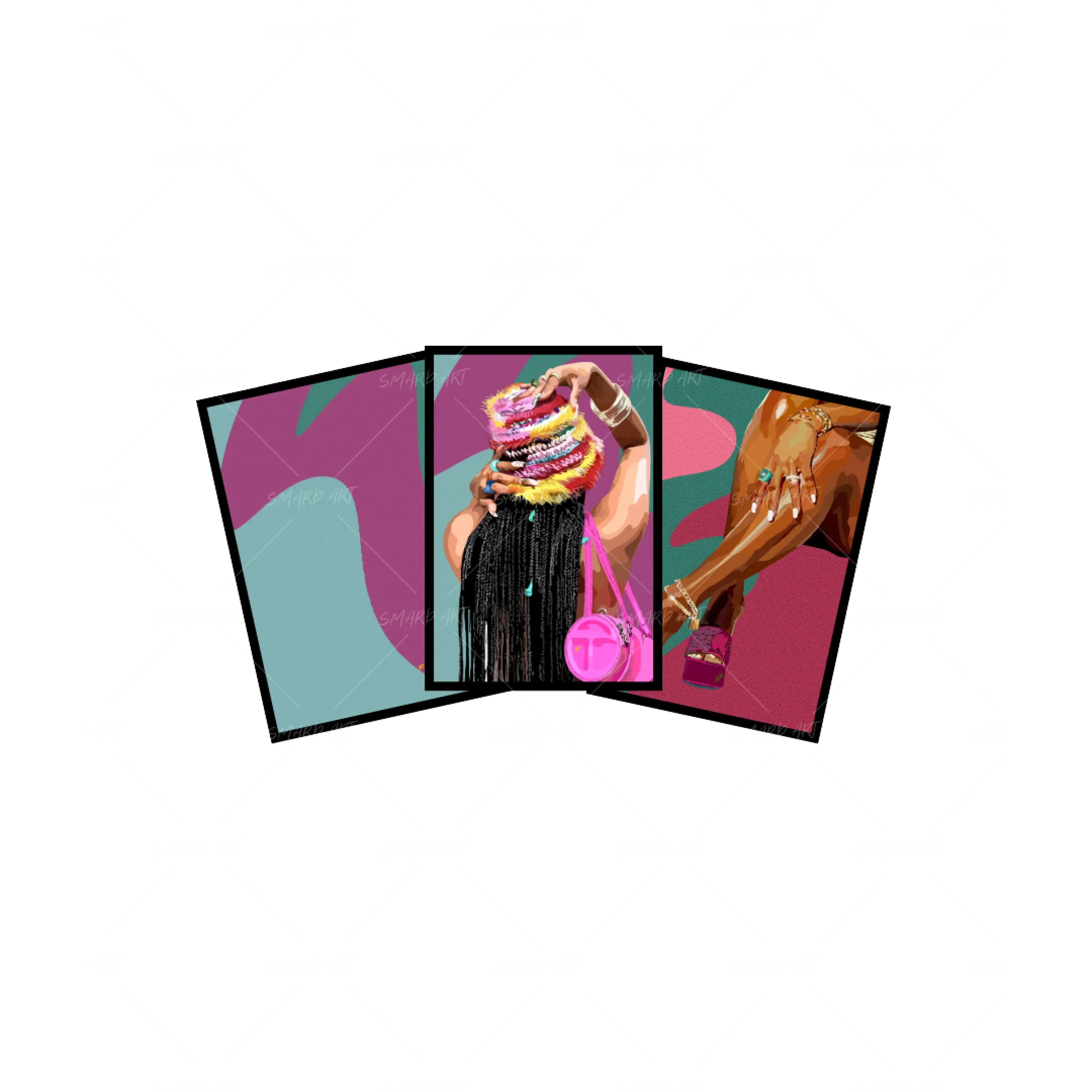 Art Print Bundle : Vague + It Girl + Legs & Pink Touch