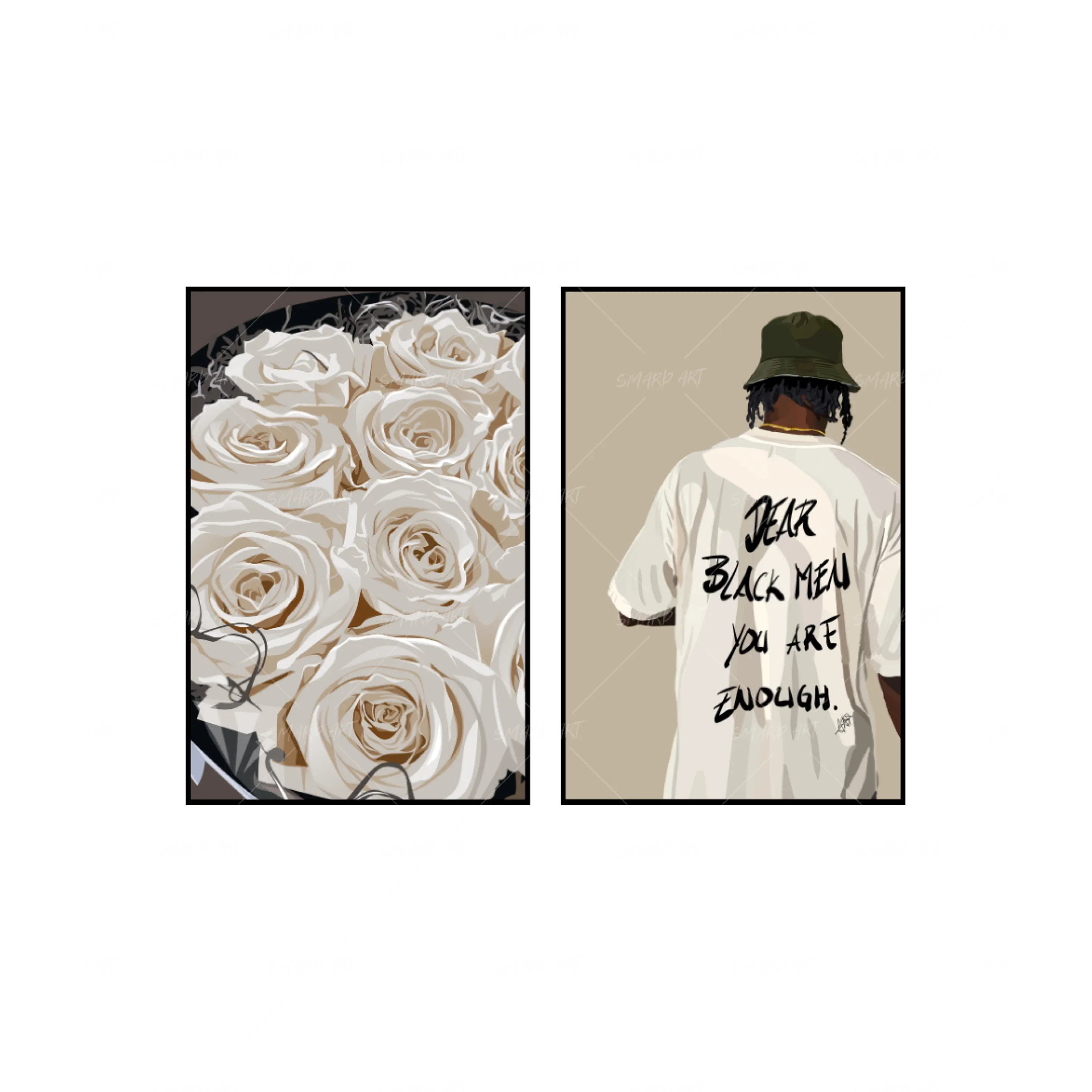 Art Print Bundle : White Roses + Dear Black Men